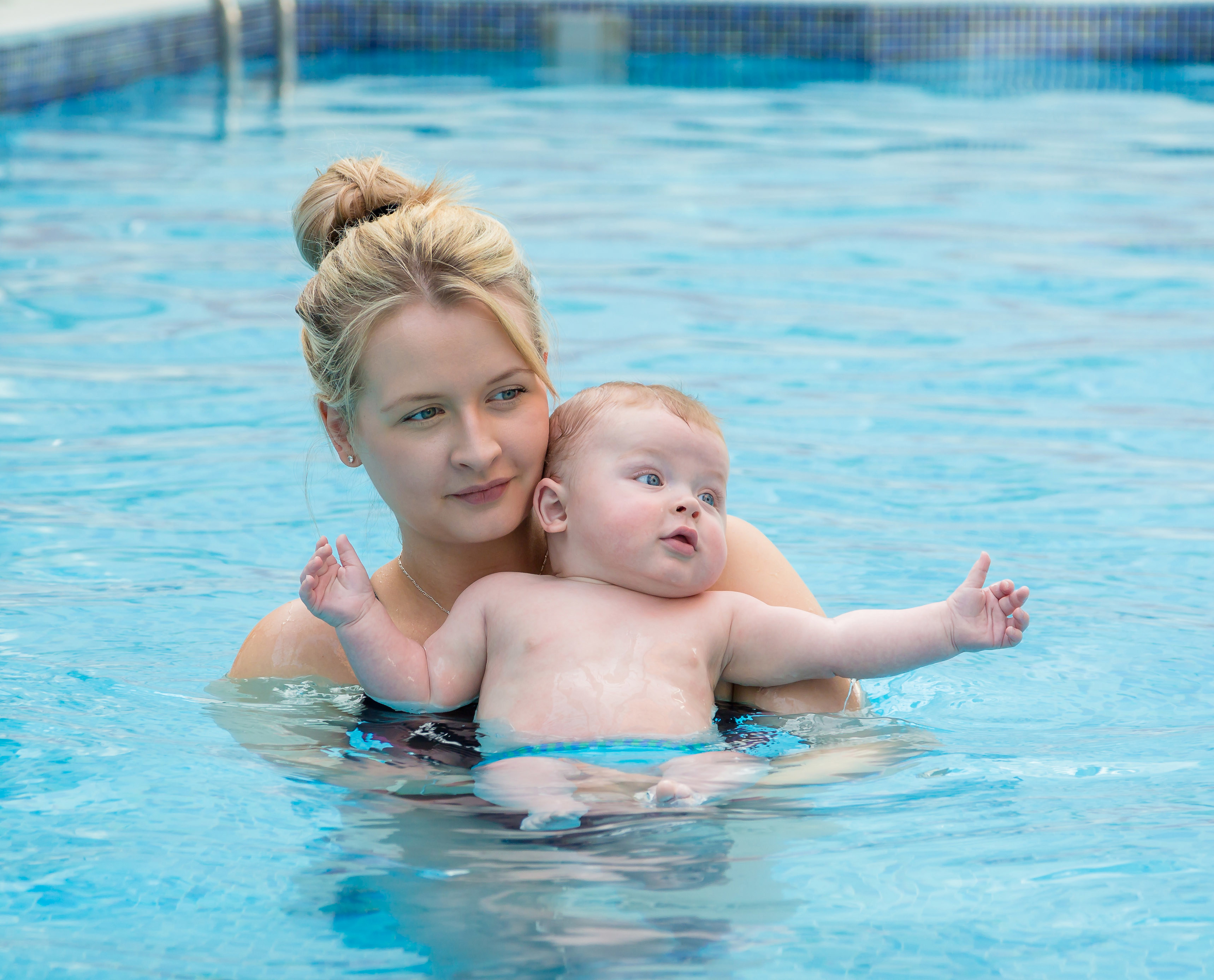 Mother and Baby swimming